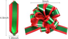 img 3 attached to 🎁 Gejoy Pack of 12 5-inch Pull Bows in Christmas Red and Green with Tails - Gift Ribbon Strings for Gift Wrap and Tie