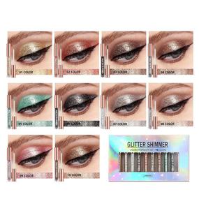 img 4 attached to 💫 Sparkle & Shine: 10-Color Liquid Glitter Eyeshadow Set for Stunning Metallic Smokey Eyes - Waterproof, Long-Lasting & Quick-Drying Eye Shadow Makeup Kit
