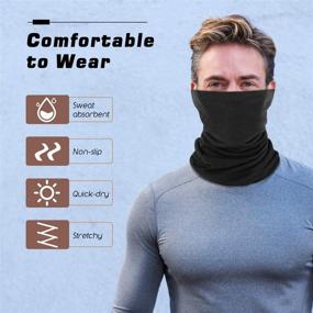 img 3 attached to 🧣 MoKo Neck Gaiter Face Mask Women Men 4 Pack - Bandana Scarf for UV/Dust Protection - Reusable & Washable Balaclava for Outdoor Activities