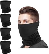 🧣 moko neck gaiter face mask women men 4 pack - bandana scarf for uv/dust protection - reusable & washable balaclava for outdoor activities logo