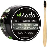 🦷 aotto activated charcoal teeth whitening powder with natural coconut for enamel and gum-friendly whitening - includes bamboo brush logo