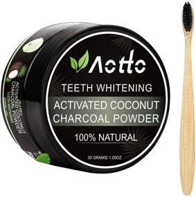img 4 attached to 🦷 Aotto Activated Charcoal Teeth Whitening Powder with Natural Coconut for Enamel and Gum-friendly Whitening - Includes Bamboo Brush