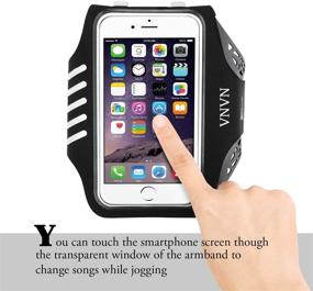 img 3 attached to 📱 VNVN Water Resistant Sports Armband Arm Case Holder with Fingerprint Touch - Compatible for iPhone 11, 11 Pro, 11 Pro Max, Xs Max, Xr, Xs, 8, 7 (Including Plus Series) - Adjustable Reflective Workout Band