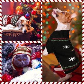 img 3 attached to 🐶 Cozy and Festive: 4-Piece Christmas Dog Sweaters for Small to Medium Pets - Snow Elk, Reindeer, Santa Claus Designs - Winter Knitwear for Warmth, Fun Parties, and Cute Cosplay