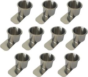 img 1 attached to 🍺 Pack of 10 Slide Under Cup Holders - Stainless Steel - by YH Poker - Enhancing your Game Experience