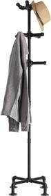 img 4 attached to MyGift 65-Inch Industrial Black Metal Pipe 12-Hook Coat Stand: Stylish and Functional Organizational Solution