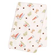 premium forest gnomes flannel swaddle blanket logo