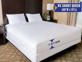 img 3 attached to 🛏️ Waterproof RV Short Queen Mattress Protector – Premium Quality Encasement for Dust Protection, Hypoallergenic Bed Cover with Zipper – 60"W x 75”L (8” to 11” Depth)