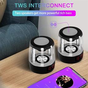 img 2 attached to 🔊 4-in-1 Portable Bluetooth Speaker with Colorful Lights, Indoor/Outdoor Wireless Speakers, Touch Control for Brightness Adjustment, Stereo Sound, Built-in Mic for Speaker/Night Lamp/Clock/Alarm