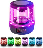 🔊 4-in-1 portable bluetooth speaker with colorful lights, indoor/outdoor wireless speakers, touch control for brightness adjustment, stereo sound, built-in mic for speaker/night lamp/clock/alarm logo