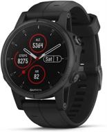 garmin fenix 5s plus: compact multisport gps smartwatch with color topo maps, heart rate monitor, music & garmin pay - black (renewed) логотип