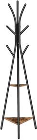 img 4 attached to HOOBRO Coat Rack Stand: Hall Tree with 2 Storage Shelves & 9 Hooks for Coats, Clothes, Hats, Bags - Stable & Easy Assembly, Metal Frame, Rustic Brown