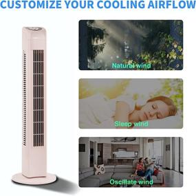img 2 attached to 🌬️ Antarctic Star Tower Fan: Powerful, Portable Bladeless Cooling for Children, Office, Kitchen, Bedroom - Pink