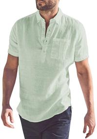 img 2 attached to Cool Comfy Cotton: The Ultimate 👕 Men's Sleeve Shirts for a Casual Summer Look