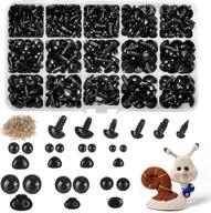 680pc plastic safety eyes and noses with washers, craft doll eyes, black safety eyes for amigurumi, puppet, plush animal, and teddy bear logo