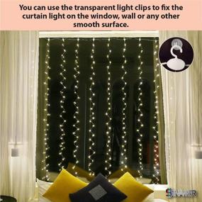 img 2 attached to Enhanced 300 LED Curtain String Light, SINAMER 6.56ftx9.8ft Copper Wire Lights, USB Powered Hanging Window Fairy Lights, 8 Lighting Modes, Remote Control for Home Christmas Wedding Party Decor, Warm White