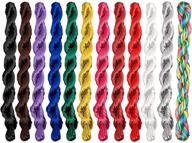 📿 2mm satin nylon cord for jewelry: rattail cord 12-pack, 180 yards (12 colors) logo