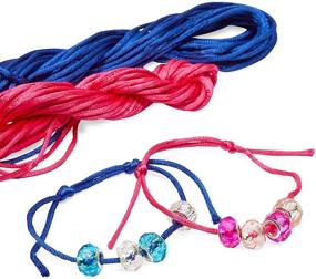 img 1 attached to 📿 2mm Satin Nylon Cord for Jewelry: Rattail Cord 12-Pack, 180 Yards (12 Colors)