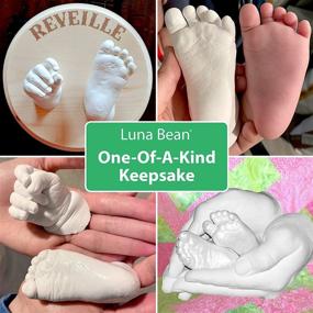 img 2 attached to Luna Bean Baby Keepsake Hand Casting Kit - Infant Hand & Foot Mold Kit for First Birthday, Christmas & Newborn Gifts - Plaster Hand Mold with Clear Matte Sealant