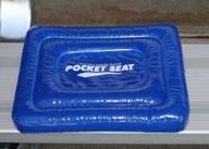 🧳 blue pocketseat inflatable travel cushion - 14x11x1.5 inches logo