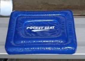 img 4 attached to 🧳 Blue POCKETSEAT Inflatable Travel Cushion - 14x11x1.5 Inches