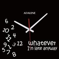🕒 adalene whatever im late anyways clock - cute unusual funny unique wall clock for kitchen office teacher classroom gift - battery operated 12 inch silent non ticking whatever clock logo