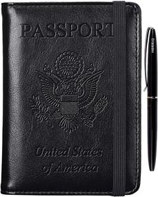 img 4 attached to 🛂 HERRIAT Travel Passport Holder: RFID Blocking Men's Wallets, Card Cases & Money Organizers