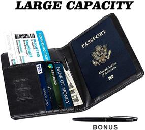 img 2 attached to 🛂 HERRIAT Travel Passport Holder: RFID Blocking Men's Wallets, Card Cases & Money Organizers