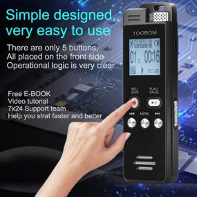 img 2 attached to 🎙️ Toobom 16GB Voice Recorder - 2020 Upgraded Digital Audio Recorder Line In, TF Card Support - Ideal for Lectures, Meetings, Interviews, and Password Protection (Dark)