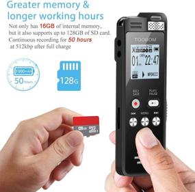 img 1 attached to 🎙️ Toobom 16GB Voice Recorder - 2020 Upgraded Digital Audio Recorder Line In, TF Card Support - Ideal for Lectures, Meetings, Interviews, and Password Protection (Dark)
