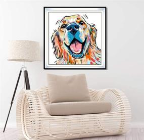 img 2 attached to 🐶 TINMI ARTS 5D Diamond Painting Smiling Dog Full Round with AB Drills DIY Cross Stitch Pattern Crystal Rhinestone Embroidery Kits Arts Craft Home Decor Wall Sticker - 10x10" (SEO optimized version: "TINMI ARTS 5D Diamond Painting Smiling Dog Full Round AB Drills DIY Cross Stitch Crystal Rhinestone Embroidery Kits Craft Home Decor Wall Sticker - 10x10")