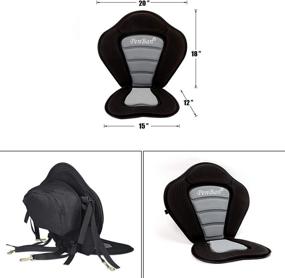 img 2 attached to Penban Deluxe Padded Kayak Seat with Storage Bag - Fishing Boat Seat, Detachable Universal Paddle Board Seat | Adjustable Kayak Seats for Kayak, SUP, Canoe, and More [1 pc - Black/Gray]