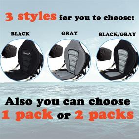 img 3 attached to Penban Deluxe Padded Kayak Seat with Storage Bag - Fishing Boat Seat, Detachable Universal Paddle Board Seat | Adjustable Kayak Seats for Kayak, SUP, Canoe, and More [1 pc - Black/Gray]