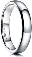 💍 king will basic men's tungsten carbide wedding band: high polished comfort fit domed ring in silver and black (1mm, 2mm, 4mm, 6mm, 8mm) logo