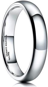 img 4 attached to 💍 King Will Basic Men's Tungsten Carbide Wedding Band: High Polished Comfort Fit Domed Ring in Silver and Black (1mm, 2mm, 4mm, 6mm, 8mm)