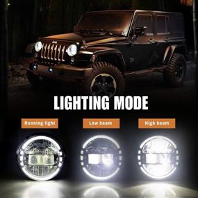 img 3 attached to 🔦 Высококачественные фары LED диаметром 7 дюймов с функцией DRL High Low Beam + светодиодные противотуманные фары диаметром 4 дюйма в дизайне Смайлик для Jeep Wrangler JK JKU TJ LJ 1997-2018, 2020 эксклюзивный патент - AUDEXEN