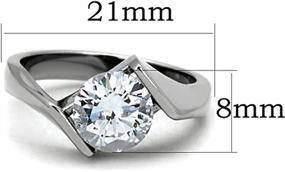 img 3 attached to 💍 2.04 Ct Round Cut Cubic Zirconia Stainless Steel Engagement Ring for Women, Size 5-10 by Marimor Jewelry