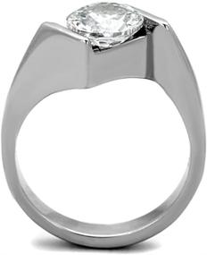 img 2 attached to 💍 2.04 Ct Round Cut Cubic Zirconia Stainless Steel Engagement Ring for Women, Size 5-10 by Marimor Jewelry