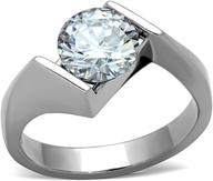 💍 2.04 ct round cut cubic zirconia stainless steel engagement ring for women, size 5-10 by marimor jewelry logo