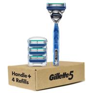 🪒 gillette5 men's razor set with 4 refills logo