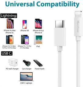 img 1 attached to ⚡️ 3 пакета MFi сертифицированных быстрых зарядных USB C кабелей на Lightning для iPhone 12 13 - Быстрая зарядка и синхронизация - Поддержка порта Type C - iPhone 13 12 Мини Про Макс 11 SE(2020) Х XS XR 8 Plus.