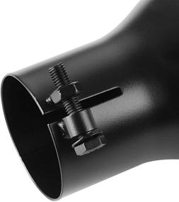 img 1 attached to 🚚 A-KARCK 2.5 Inch Inlet Exhaust Tip with 4" Outlet | Black Coated Muffler Tip for Truck Tailpipe | Stainless Steel Rolled Edge | 12” Long