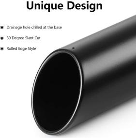 img 2 attached to 🚚 A-KARCK 2.5 Inch Inlet Exhaust Tip with 4" Outlet | Black Coated Muffler Tip for Truck Tailpipe | Stainless Steel Rolled Edge | 12” Long