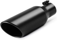 🚚 a-karck 2.5 inch inlet exhaust tip with 4" outlet | black coated muffler tip for truck tailpipe | stainless steel rolled edge | 12” long logo