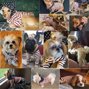 img 3 attached to 🐶 Pet Clothes Dog Hoodies for Small Dogs Cat Sweater Onesie Puppy Tracksuit Pajamas for 4th of July - BONDOGLAND