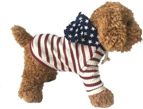 img 4 attached to 🐶 Pet Clothes Dog Hoodies for Small Dogs Cat Sweater Onesie Puppy Tracksuit Pajamas for 4th of July - BONDOGLAND