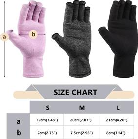 img 1 attached to 🧤 Relieve Joint Pain with 3 Pairs of Craft Gloves - Compression Fingerless Hand Gloves for Quilting, Sewing, Knitting, Typing & More
