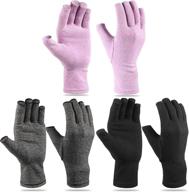 🧤 relieve joint pain with 3 pairs of craft gloves - compression fingerless hand gloves for quilting, sewing, knitting, typing & more логотип