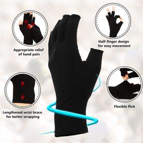 img 2 attached to 🧤 Relieve Joint Pain with 3 Pairs of Craft Gloves - Compression Fingerless Hand Gloves for Quilting, Sewing, Knitting, Typing & More
