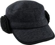 warm and cozy: n'ice caps winter ballcap with fleece lining and full ear cover logo